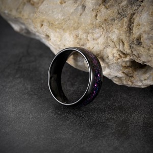 China factory direct sell custom black tungsten carbide ring men black tungsten ring with opal inlay comfort it