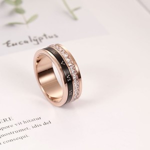 The New Rose Gold Roman Numeral Single Diamond Rings for Women