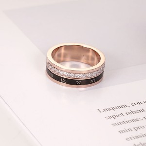 The New Rose Gold Roman Numeral Single Diamond Rings for Women