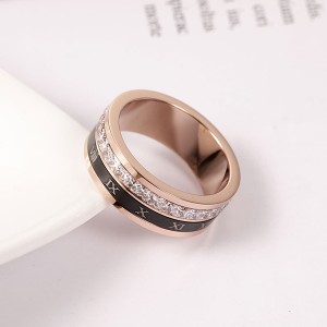 The New Rose Gold Roman Numeral Single Diamond Rings for Women