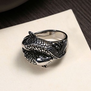 Hot Selling Wholesale Jewelry Retro Fashion Popular Carp Pisces Ring