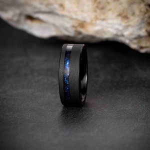 Luxury Fashion Jewelry 8mm Mens Tungsten Wedding Ring Sandblasted Tungsten Ring Galaxy Tungsten Ring