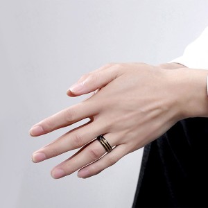 New Style Men Fashion Cheap Unique Black Titanium Jewelry Rings