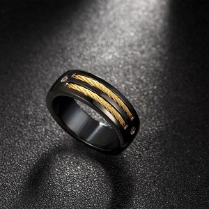 New Style Men Fashion Cheap Unique Black Titanium Jewelry Rings