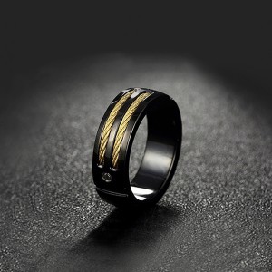 New Style Men Fashion Cheap Unique Black Titanium Jewelry Rings