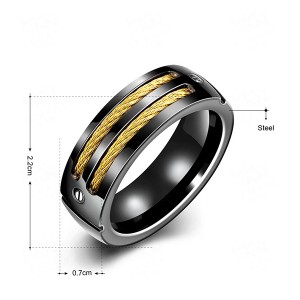 New Style Men Fashion Cheap Unique Black Titanium Jewelry Rings