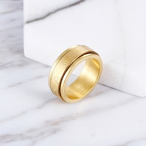 New Retro Religious Faith Rotating Titanium Ring for Men