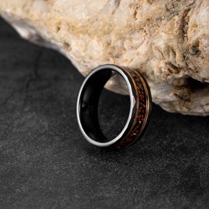 Fashion jewelry 8mm Black Hammered Meteorite green Opal Inlay Tungsten carbide Wedding Band For Men rings