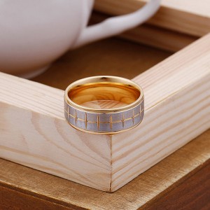 Classic Black Gold Couple Stainless Steel Ring for Hot Sell