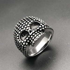 Stainless Steel Men’s Cool Skull Head Solid Ring Punk New