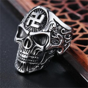 Hot Selling Men Stainless Steel Skeleton Finger Punk Style Gothic Skull Rings